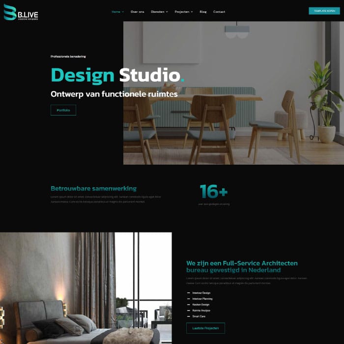 All-in website template architect Blieve